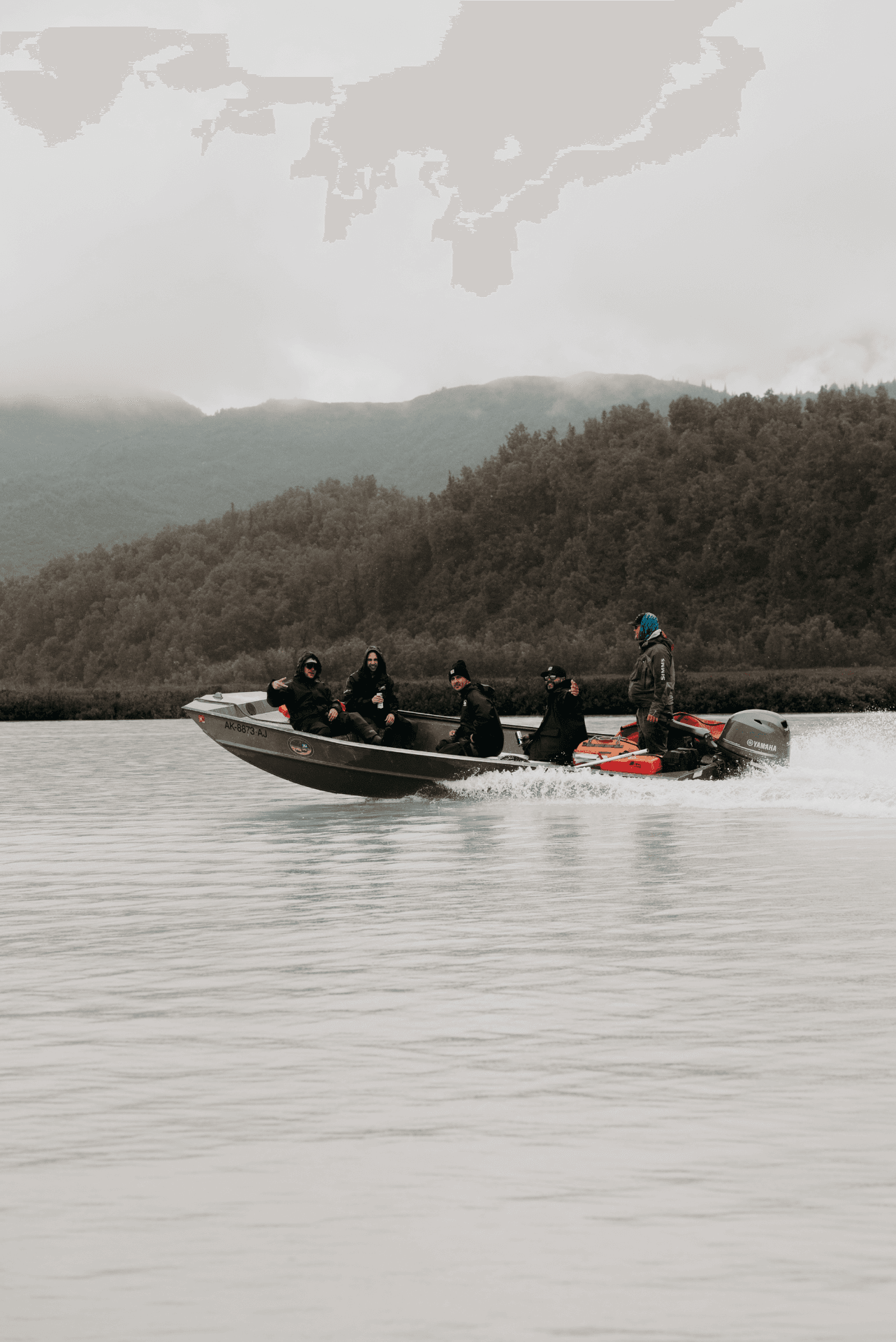 Guests cruising down the river by boat
